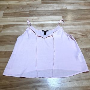 Pink silk tank top low cut